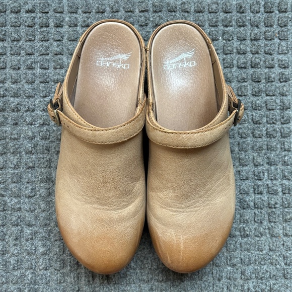 Dansko Tan Leather Mules - Picture 1 of 6